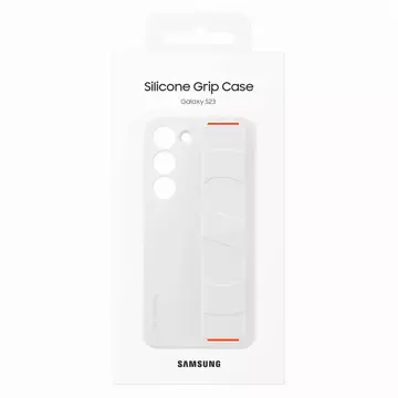 Etui Samsung Silicone Grip Cover do Samsung Galaxy S23 pokrowiec z paskiem na rękę białe (EF-GS911TWEGWW)