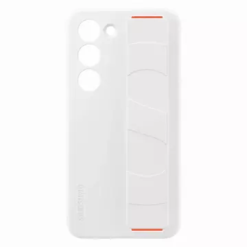 Etui Samsung Silicone Grip Cover do Samsung Galaxy S23 pokrowiec z paskiem na rękę białe (EF-GS911TWEGWW)