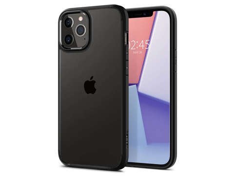 Etui Spigen Ultra Hybrid do Apple iPhone 12/ 12 Pro 6.1 Matte Black + Szkło Alogy