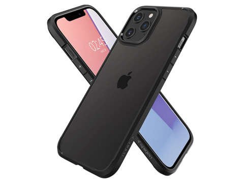 Etui Spigen Ultra Hybrid do Apple iPhone 12/ 12 Pro 6.1 Matte Black + Szkło Alogy