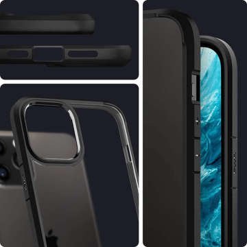 Etui Spigen Ultra Hybrid do Apple iPhone 12/ 12 Pro 6.1 Matte Black + Szkło Alogy