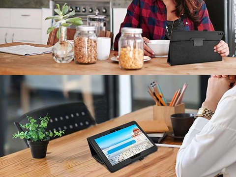 Etui Stand Cover Alogy stojak do Lenovo Tab M10 10.1 TB-X505 F/L Czarne + Szkło