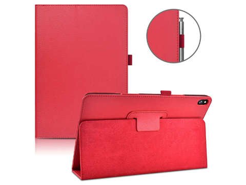 Etui Stand Cover Alogy stojak do Lenovo Tab M10 10.1 TB-X505 F/L Czerwone + Szkło