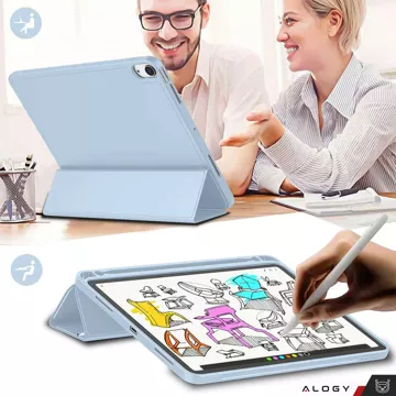 Etui + Szkło do Apple iPad 10gen. 10.9" 2022 obudowa na tablet Alogy Smart Case Pencil Holder Niebieskie