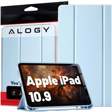 Etui + Szkło do Apple iPad 10gen. 10.9" 2022 obudowa na tablet Alogy Smart Case Pencil Holder Niebieskie