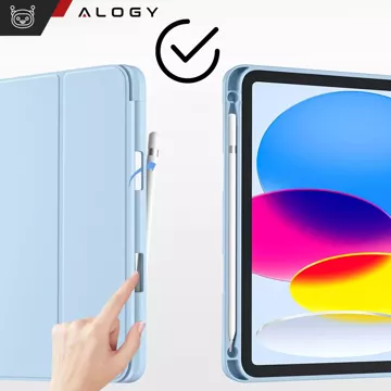 Etui + Szkło do Apple iPad 10gen. 10.9" 2022 obudowa na tablet Alogy Smart Case Pencil Holder Niebieskie