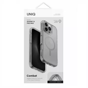 Etui UNIQ Combat do iPhone 16 Pro Max 6.9" Magclick Charging Szary/Stone Grey