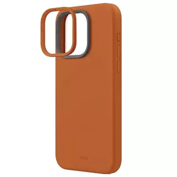 Etui UNIQ Lino Hue do iPhone 15 Pro Max 6.7" Magclick Charging pomarańczowy/sunset orange