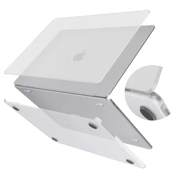 Etui do Apple Macbook Air 13 13.3" - 2018-2021 (M1 A2337/A2179/A1932) Alogy AirGuard™ Elastyczna obudowa Matowa Przezroczysta Biel