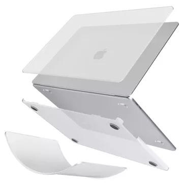 Etui do Apple Macbook Air 13 13.3" - 2018-2021 (M1 A2337/A2179/A1932) Alogy AirGuard™ Elastyczna obudowa Matowa Przezroczysta Biel