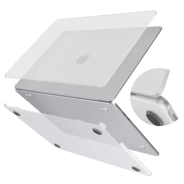 Etui do Apple Macbook Air 13.6 - M2/M3 2022/2023/2024/2025 Alogy AirGuard™ Elastyczna obudowa Matowa Przezroczysta Biel