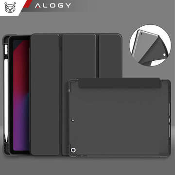 Etui do Apple iPad 10.2 9 gen 8/7 2021/2020/2019 Smart Pencil Case Alogy TPU obudowa na tablet Czarne + Szkło