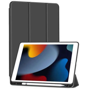 Etui do Apple iPad 10.2 9 gen 8/7 2021/2020/2019 Smart Pencil Case Alogy TPU obudowa na tablet Czarne + Szkło