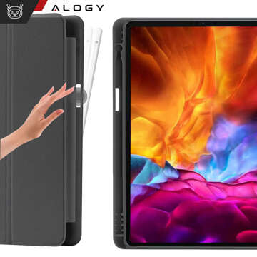 Etui do Apple iPad 10.2 9 gen 8/7 2021/2020/2019 Smart Pencil Case Alogy TPU obudowa na tablet Czarne + Szkło