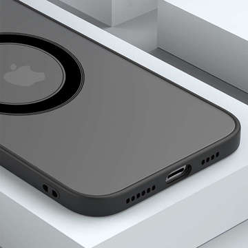 Etui do Apple iPhone 14 obudowa Alogy Hybrid Mag Case do MagSafe z ochroną aparatu matowe czarne