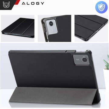 Etui do Lenovo Tab K11E / M11 10.95" TB330FU / TB330XU / TB331FC Book Case Cover z klapką obudowa futerał pokrowiec Alogy Czarne + Rysik