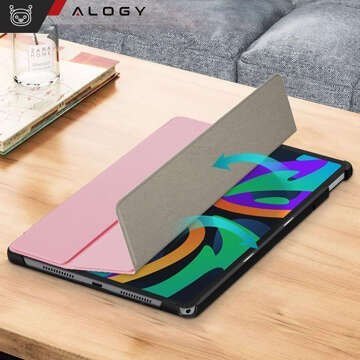 Etui do Lenovo Tab K11E / M11 10.95" TB330FU / TB330XU / TB331FC Book Case Cover z klapką obudowa futerał pokrowiec Alogy Różowe + Szkło + Rysik