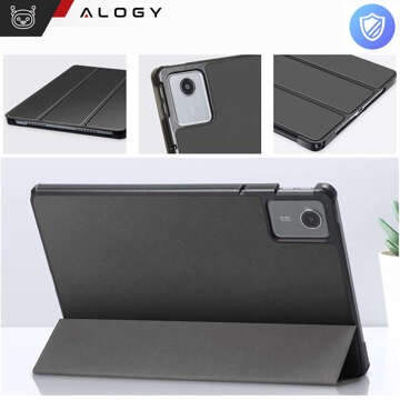 Etui do Lenovo Tab K11E / M11 10.95" TB330FU / TB330XU / TB331FC Book Case Cover z klapką obudowa futerał pokrowiec Alogy Szare + Szkło + Rysik