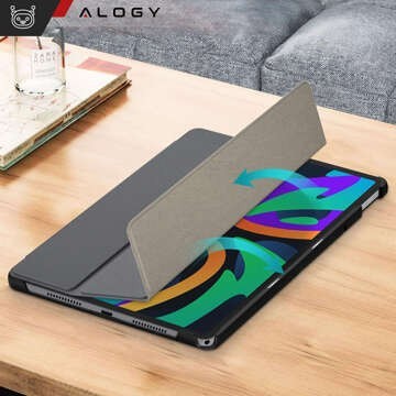 Etui do Lenovo Tab K11E / M11 10.95" TB330FU / TB330XU / TB331FC Book Case Cover z klapką obudowa futerał pokrowiec Alogy Szare + Szkło + Rysik