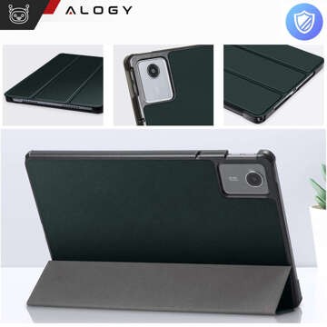 Etui do Lenovo Tab K11E / M11 10.95" TB330FU / TB330XU / TB331FC Book Case Cover z klapką obudowa futerał pokrowiec Alogy Zielone + Szkło + Rysik