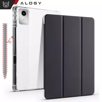 Etui do Lenovo Tab K11E / M11 10.95" TB330FU/TB330XU/TB331FC Smart Case Pencil z klapką obudowa Alogy Czarno-przezroczyste