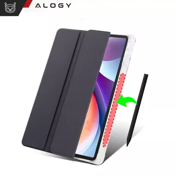 Etui do Lenovo Tab K11E / M11 10.95" TB330FU/TB330XU/TB331FC Smart Case Pencil z klapką obudowa Alogy Czarno-przezroczyste