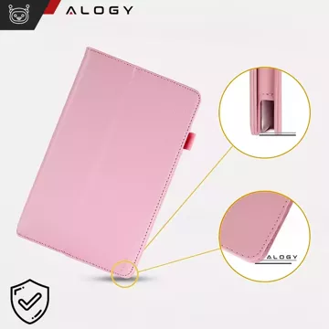 Etui do Lenovo Tab K11E / M11 10.95" TB330FU/TB330XU/TB331FC stojak pokrowiec obudowa z klapką na tablet Case Alogy Różowe