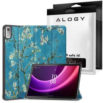 Etui do Lenovo Tab P11 2gen 11.5 TB350FU TB350XU Alogy Book Cover Case obudowa ochronne Kwitnący Migdałowiec + Szkło