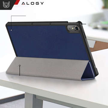 Etui do Lenovo Tab P11 2gen 11.5 TB350FU TB350XU Alogy Book Cover Case obudowa ochronne granatowe + Szkło