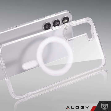 Etui do MagSafe Alogy Ring Mag Clear Case do ładowarek Qi do Samsung Galaxy S23 Przezroczysty