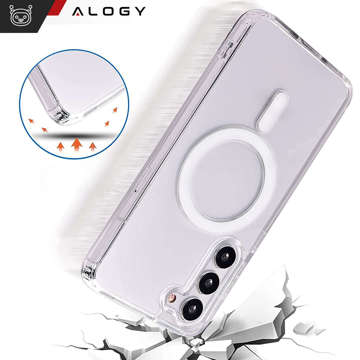 Etui do MagSafe Alogy Ring Mag Clear Case do ładowarek Qi do Samsung Galaxy S23 Przezroczysty