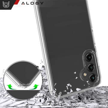 Etui do Samsung Galaxy A35 5G obudowa plecki futerał Hybrid Clear Case Alogy Przezroczyste + Szkło