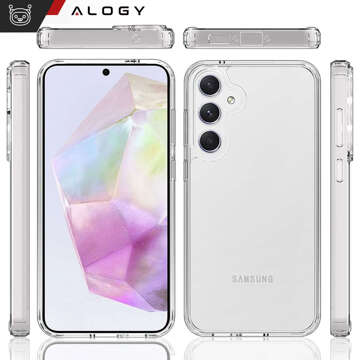 Etui do Samsung Galaxy A35 5G obudowa plecki futerał Hybrid Clear Case Alogy Przezroczyste + Szkło