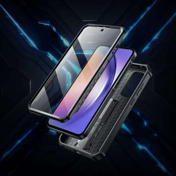 Etui do Samsung Galaxy A55 5G obudowa Kevlar Case Cover 360 z ochroną ekranu i aparatu Slide czarne