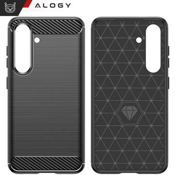 Etui do Samsung Galaxy S24 pancerne plecki obudowa na telefon case Alogy Carbon Silicone czarne