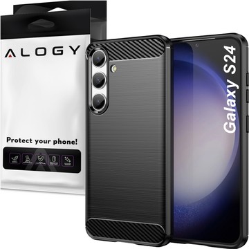 Etui do Samsung Galaxy S24 pancerne plecki obudowa na telefon case Alogy Carbon Silicone czarne