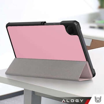 Etui do Samsung Galaxy Tab A9 2023 8.7" X110 / X115 obudowa na tablet Case Alogy Book Cover Różowe + Szkło