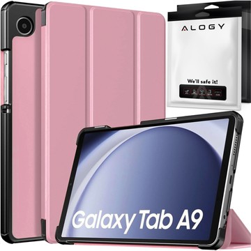 Etui do Samsung Galaxy Tab A9 2023 8.7" X110 / X115 obudowa na tablet Case Alogy Book Cover Różowe + Szkło