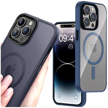 Etui do iPhone 14 Pro MagSafe Case obudowa ochronna Alogy Ring pancerne na telefon matowe Granatowe