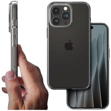 Etui do iPhone 15 Pro Max Spigen Liquid Crystal Case obudowa ochronna na telefon Crystal Clear + Szkło