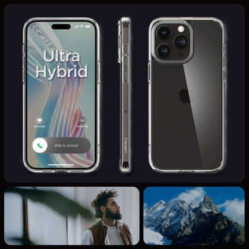 Etui do iPhone 15 Pro Max Spigen Ultra Hybrid Case obudowa plecki Crystal Clear + Szkło