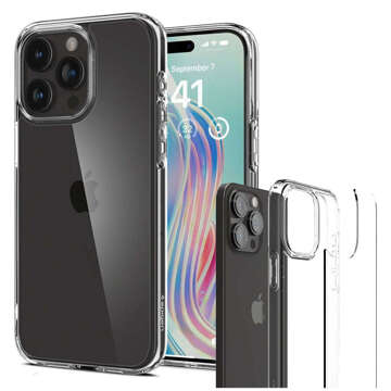 Etui do iPhone 15 Pro Max Spigen Ultra Hybrid Case obudowa plecki Crystal Clear + Szkło