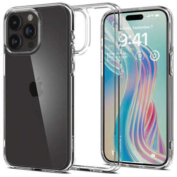 Etui do iPhone 15 Pro Max Spigen Ultra Hybrid Case obudowa plecki Crystal Clear + Szkło