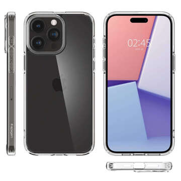 Etui do iPhone 15 Pro Max Spigen Ultra Hybrid Case obudowa plecki Crystal Clear + Szkło