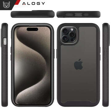 Etui do iPhone 15 Pro pancerne obudowa + folia hydrożelowa Case Defense 360 Pro Alogy czarne