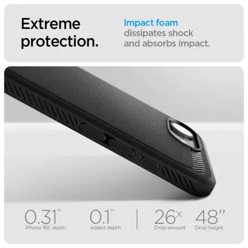 Etui do iPhone 16e Spigen Rugged Armor Mag MagSafe Matte Black