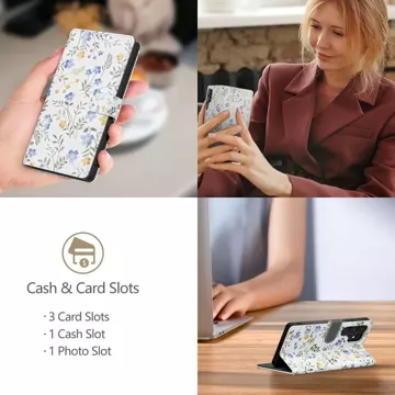 Etui do iPhone 16e Tech-Protect Wallet Spring Flowers