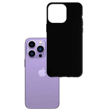 Etui matowe Odporne na telefon obudowa 3mk Matt Case do Apple iPhone 14 Pro Max Black + Szkło