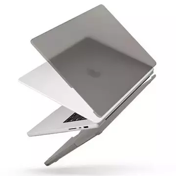 Etui na laptopa UNIQ Claro do MacBook Pro 14" (2021) przezroczysty szary/smoke matt grey