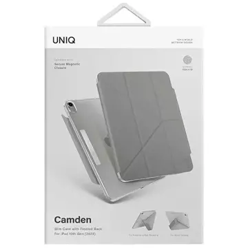 Etui na tablet UNIQ Camden do  iPad 10 gen. (2022) szary/grey fossil Antimicrobial